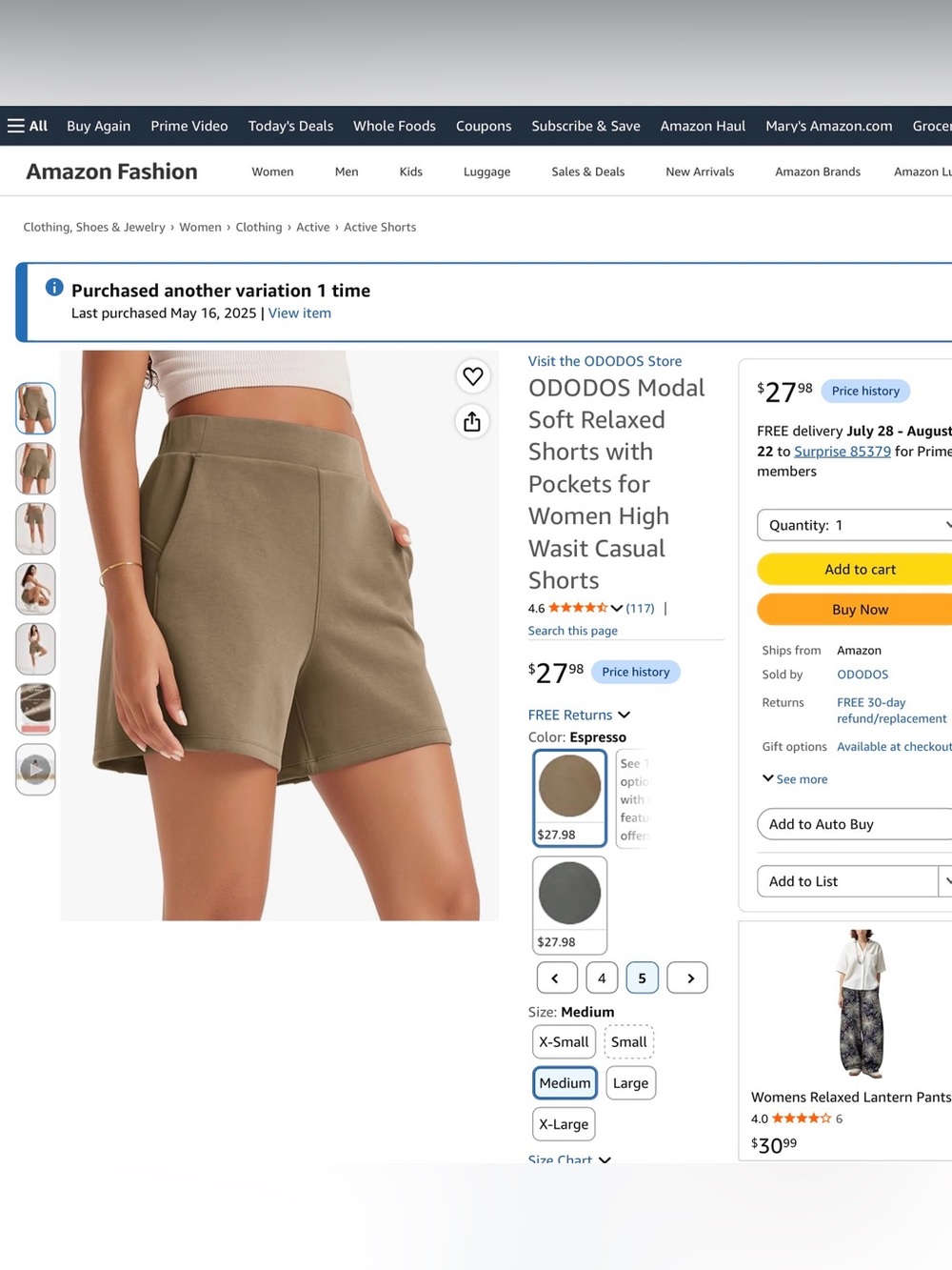 ✨ ODODOS Modal Soft Relaxed Shorts ✨ medium EUC - Picture 3 of 13